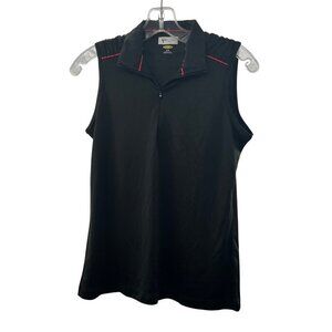 Greg Norman Women's Sleeveless Polo Top Black Size Small